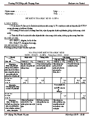 Đề kiểm tra học kỳ II môn Toán Lớp 6 - Năm học 2019-2020 - Đặng Thị Thanh Huyền (Có đáp án)